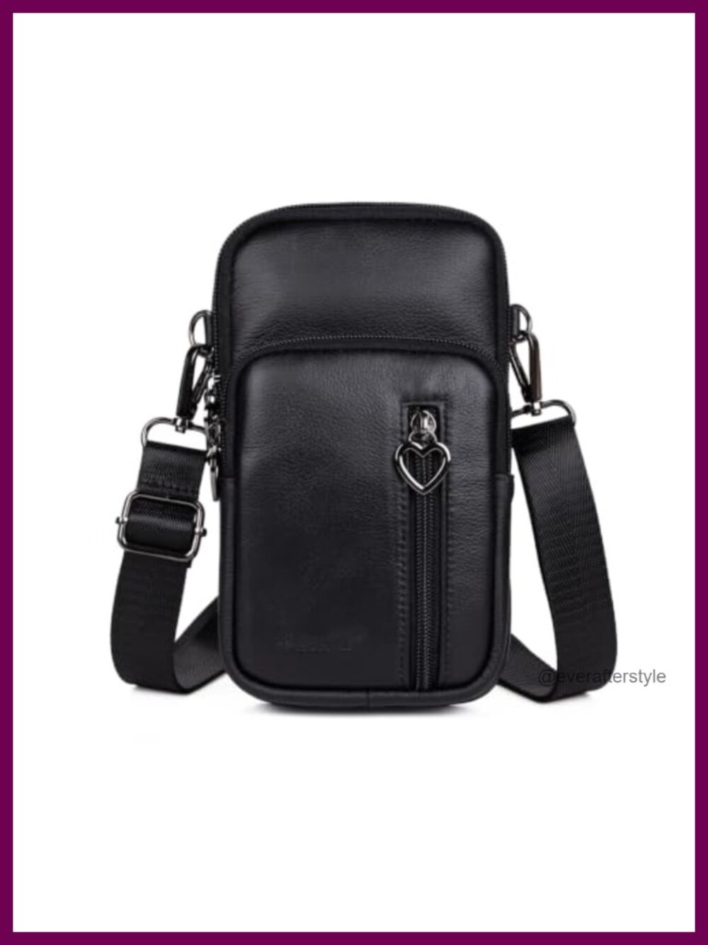 Genuine Top Grain Leather Crossbody Bag Mini Cell Phone Purse Wallet Women
